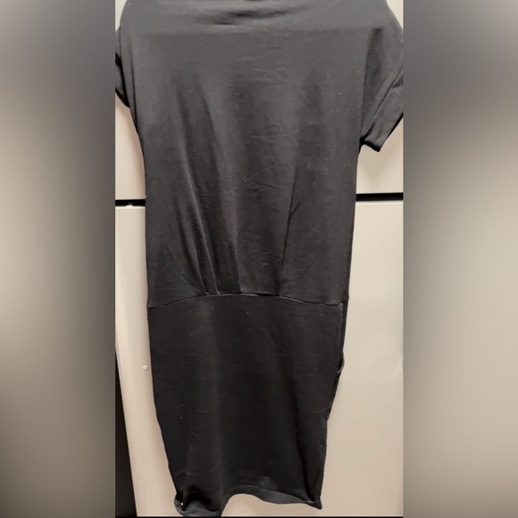 Black Short Sleeve Sweatshirt Dress - Picture 3 of 3